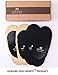 VERO MONTE 4 Pairs Womens TRULY No Show Socks (Black+Nude, 7.5-9) -Cotton Liners