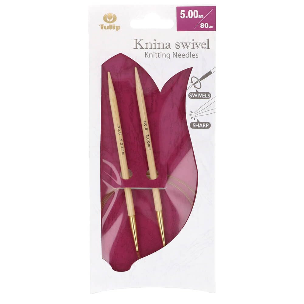 Tulip Knina Swivel Circular Needle 80 cm 5.0 mm - 1 piece Beige/Gold/Bronze — image 1