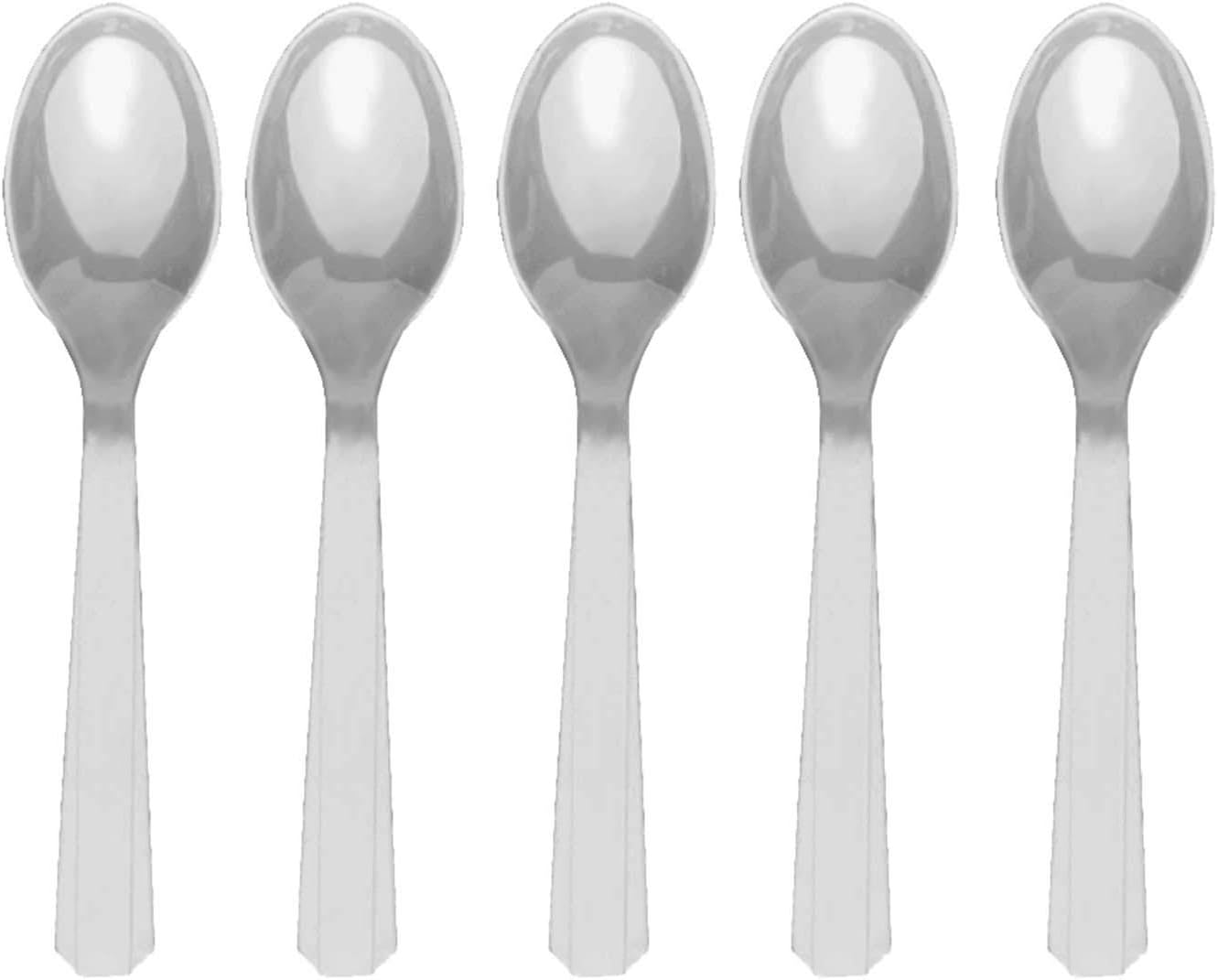 Amscan Heavyweight Silver Plastic Spoons, 48 Ct. Kitchen