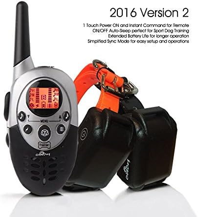 ObeDog Ultra Dual V2 Rechargeable and Full Waterproof Dog Training Collar with Amber LCD Remote, Vibration/Static Shock/Tone/Locate Stimulations for All Dogs