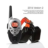 ObeDog Ultra Dual V2 Rechargeable and Full Waterproof Dog Training Collar with Amber LCD Remote, Vibration/Static Shock/Tone/Locate Stimulations for All Dogs