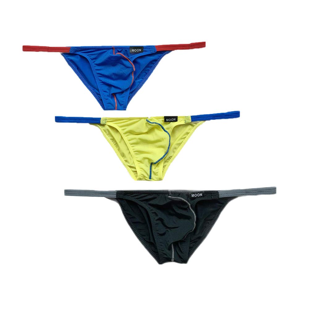 ADAHOPMen Briefs Breathable Ice Silk Triangle Bikini Briefs Comfort Underwear