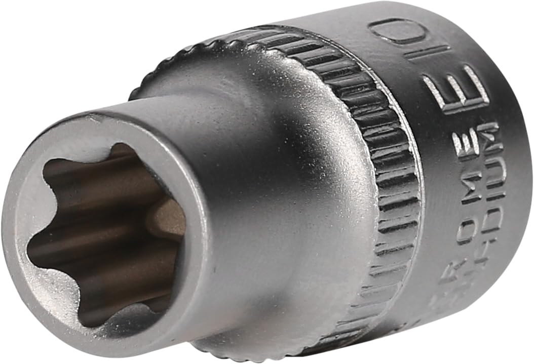 BRILLIANT TOOLS BT020965 1/4 Inch Torx Socket Spanner Insert, 25 mm, E10 [Powered by KS Tools]