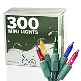 300 Multi Colored Miniature Christmas Lights Set - Mini Holiday String Lights
