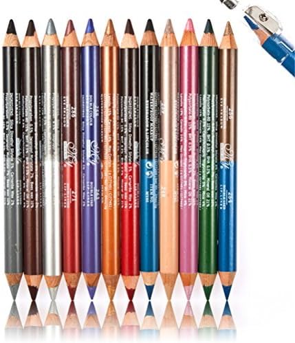 Huyubin 12PCS double-end with plane Eyeliner /Eyebrow / eye shadow pencil (24colors) by Huyubin