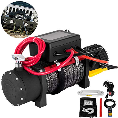 VEVOR 27 m Kabel Elektrische Seilwinde 13500 lb(6123,5 kg),elektrische Winde Elektrische Motorwinde 4-Wege Motorwinde, 12V elektrische Seilwinde Funkfernbedienung elektrische Winde mit Zubehör Auto – Bild 3