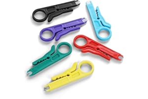 BUSHIBU Mini Wire Stripper, 6 Pcs Network Wire Stripper Punch Down Cutter for Network Wire Cable, RJ45/Cat5/CAT-6 Data Cable, Telephone Cable and Computer UTP Cable
