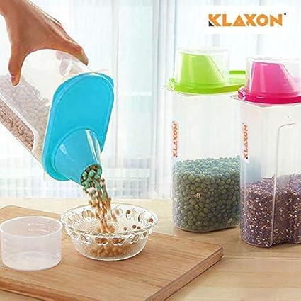 Buy Klaxon Plastic 2500ml Dispenser Jar For Kitchen Storage With Lid Pink Blue And Green Pack Of 3 Online At Low Prices In India Amazon In