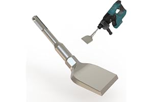 SDS Plus Tile Removal Chisel, 3"X6.3" Wide Floor Scraper Bit with Curved Head, for Ceramic Tile, Laminate & Mortar - Fits Bos