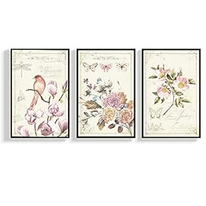 Floating Framed for Living Room Bedroom Vintage Bird...