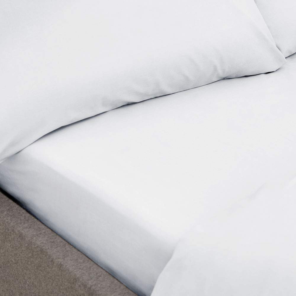 Bianca 200 Thread Count Organic Cotton Emperor Fitted Sheet Chalk White