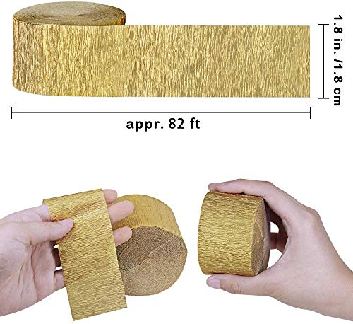 12 Rolls 324 Yards 6 Colors Christmas Party Streamers Photo Booth Backdrop Decorations Crepe Paper Streamer Red Festive Green White Gold Silver Streamers Decorative Streamers 1.8" W x 27 Yard/roll for