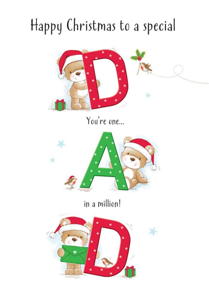 Piccadilly Greetings Cute Christmas Card Dad - 9 x 6 inches