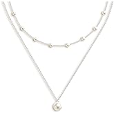 OGD Gold Pearl Necklaces Set for Women 14K Gold Plated Dainty Layered Pearl Cute Daisy Pearl Choker Gold Necklace Gifts for Women Gold Trendy Jewelry Gifts