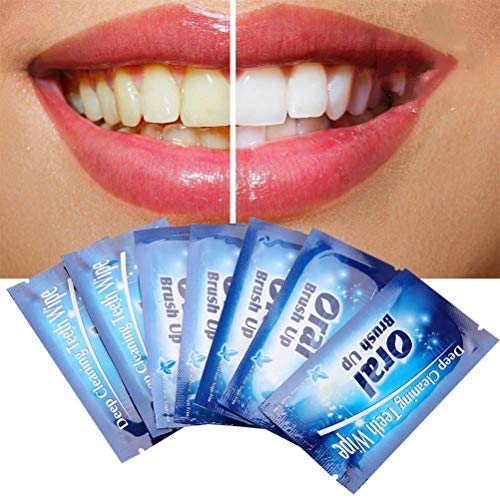 LifeBest 50pcs Disposable Wipe Oral Brush Up Finger For Deep Cleaning Wipes Dental Tooth Oral Care Dental Clean Teeth Whitening Wipes Disposable Finger Toothbrush