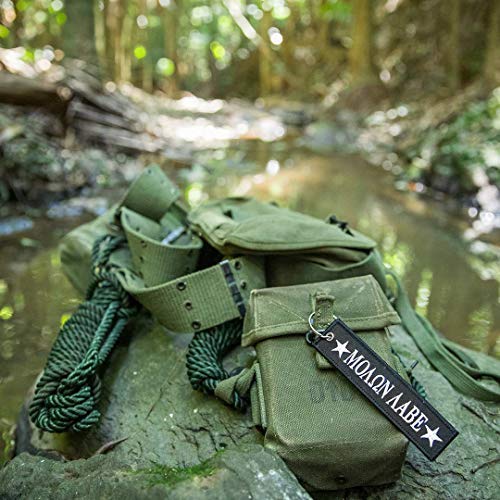 Military Molon Labe Keychain Tag with Key Ring, EDC for Servicemen, Car, Motorcycle (Black) - Thumbnail 2