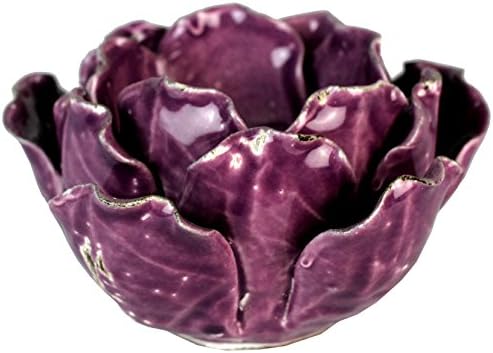 Michael Carr Designs JC12A127VIOL Lotus Flower Candle Holder, Violet