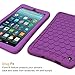 Fintie Silicone Case for All-New Amazon Fire 7 Tablet (7th Generation, 2017 Release) - [Honey Comb Upgraded Version] [Kids Friendly] Light Weight [Anti Slip] Shock Proof Protective Cover, Purple