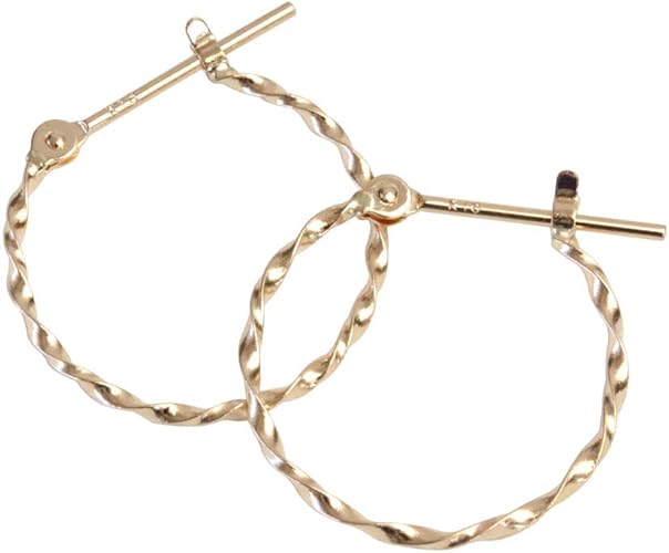 Amazon ジュエリーエクセレンテ K18pg ツイストフープ ピアス 0 9mm 15mm K18ピンクゴールド 1ペア 両耳用 ピアス 通販