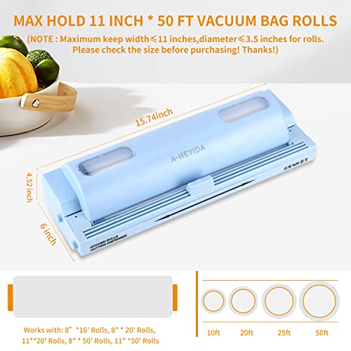 Reusable Vacuum Sealer Bags Roll Dispenser with Slide Cutter Plastic