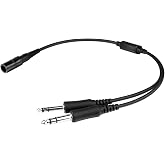 R SPIDER WIRELESS Aviation Headset to General Aircraft (GA) Adapter for Bose A20 Lemo 6Pin