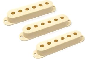 Vintage Forge Aged White Plastic Single Coil Pickup Covers for Fender Stratocaster Strat Electric Guitar (Set of 3) PCST-AGW