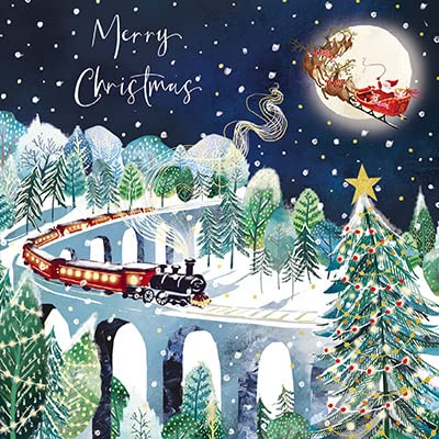 GBCC Ling Design Pack of 6 Artistic Charity Christmas Cards - 'The Viaduct' - 6 Cards of 1 Illustrated Design - From The Great British Card Company, Multicoloured