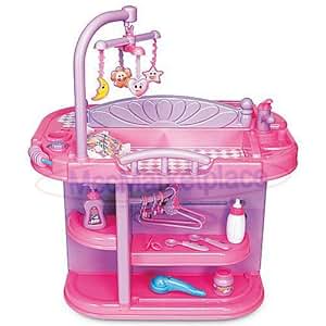 Amazon.com: Toddler Girls Pretend Play Baby Doll Toy Crib ...