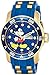 Invicta Men's Disney Limited Edition Stainless Steel Quartz Watch with Silicone Strap, Blue, 26 (Model: 23764)
