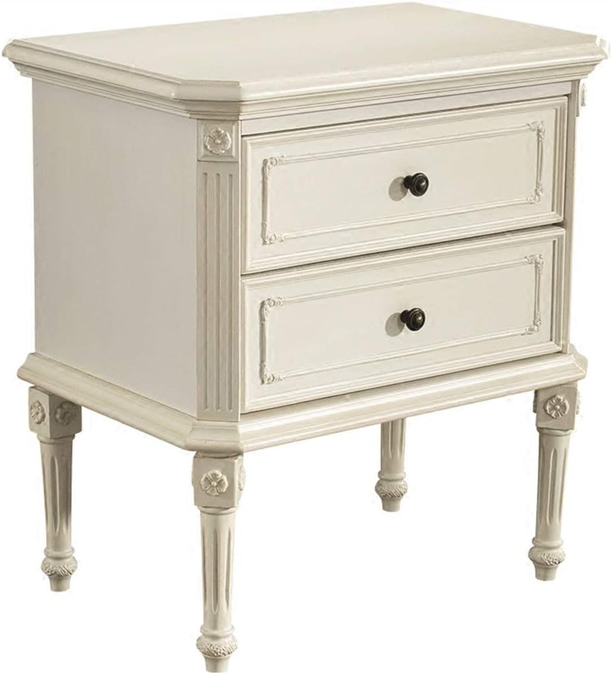 Amazon Com Nightstands Bedside Table White Bedroom Home Solid Wood Bedside Cabinet Locker Bedroom Bedside Table Imported Poplar Wood Retro Old Color White Size 614166cm Furniture Decor