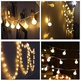 Naisidier 100LED 33 Feet Ball Globe Long String Lights Warm Color Fairy Starry Light Garden Party(Warm White)