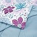 Amazon Basics Kid's Easy Care Microfiber Bed-in-a-Bag 7-Piece Bedding Set, Full/Queen, Purple Flowers, Floral