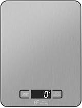 HomeFashion Digital Kitchen Scales 10 kg 1 g Backlit Stainless Steel 23x17 cm