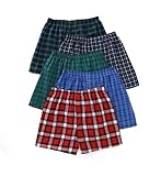 Fruit of the Loom Men's 5Pack Plaid Boxer Shorts Boxers Underwear 4XL