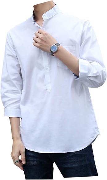 Amazon Kondun シャツ メンズ 7分袖 夏服 無地 メンズ ゆったり 綿 T