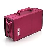 128 Capacity CD/DVD Case Holder,Storage Binder by CCidea (Red)