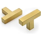 Goldenwarm 10 Pack Cabinet Knobs Gold Drawer Knobs | Brushed Brass Cabinet Knobs, Gold Knobs for Kitchen, Stainless Steel Drawer Knobs with Screws, Easy Install