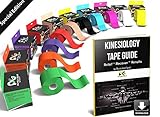 Physix Gear Sport Kinesiology Tape with Free Illustrated E-Guide - 16ft Uncut Roll - Best Pain Relief Adhesive for Muscles, Shin Splints, Knee & Shoulder - 24/7 Waterproof Therapeutic Aid