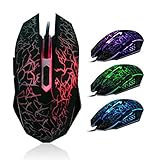 Sankuwen 1pc Professional Colorful Backlight 4000DPI Optical Wired Gaming Mouse (Colorful)