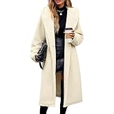 Women's Winter Sherpa Fur Coat - Warm Hooded Faux Fur Cardigan Coat with Pockets and Buttons for Everyday Wear and Traveling