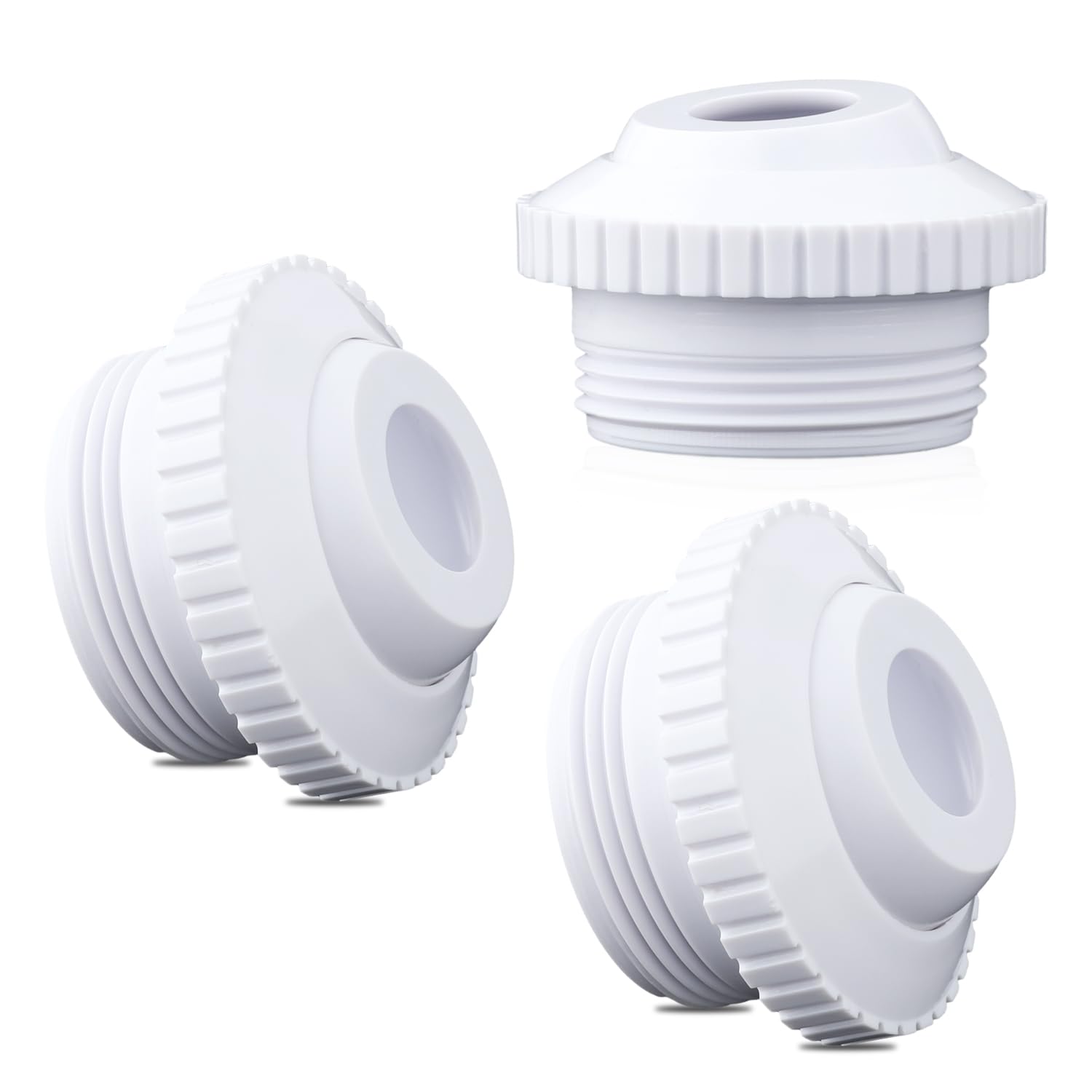SAVITA 3pcs Pool Jet Nozzles, Practical Flow Eyeball Inlet Jet White Flow Inlet Fitting Swimming Pool Return Jet for Swimming Pool Spout Accessories
