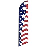 American Glory USA Feather Banner Flag, 12ft Replacement Outdoor Swooper Flag Only for Business or Event Advertising (No Pole) by FFN Feather Flag Nation