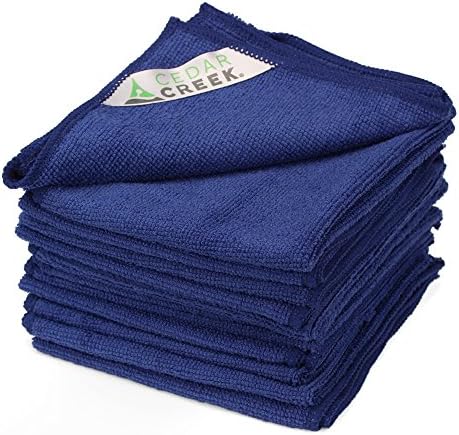 Cedar Creek Multi-Surface Microfiber Cloth, 12 Count, 12"x12", Blue