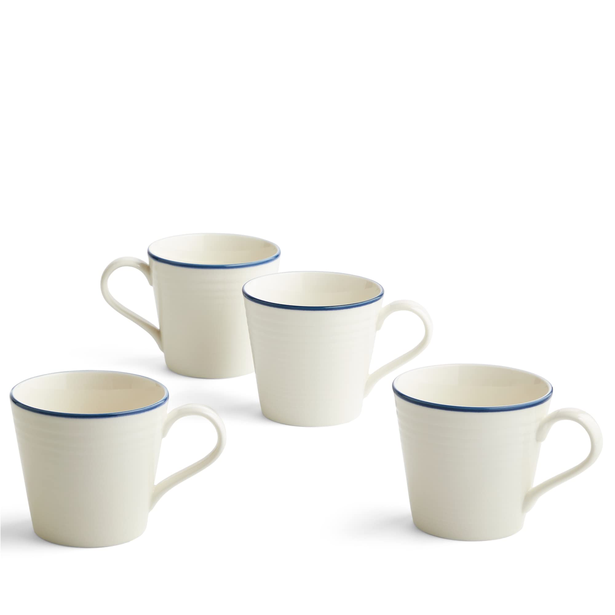 Royal Doulton Mugs, Stoneware, Designed to Mix & Match, Gordon Ramsay Maze Mug 400ml/13.5flo,z Denim Line, Set of 4, Blue — image 1