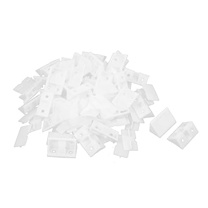 Sellify 41mm x 28mm x 13mm Plastic Cover Furniture Angle Brackets Fastener White 50 Pcs