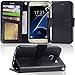 Arae Case Compatible for Samsung Galaxy s7[not for S7 Edge], [Wrist Strap] Flip Folio [Kickstand Feature] PU leather wallet case with ID&Credit Card Pockets (Not for Galaxy S7 edge) (black)