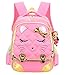 Mysticbags Cat Face Waterproof Kids Backpack School Book Bag for Primary Girls Students, Pink