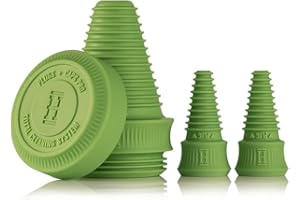 HEMPER Cleaning Plugs + Caps PRO – Silicone Stoppers & Cleaning Container for Glassware, Pipes, and Accessories – Leak-Proof, Reusable, Fits Male & Female Openings - (Green)