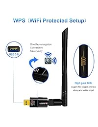 Adaptador WiFi USB 600 Mbps usbnovel doble correa (2.4G 150Mbps + 5 G 433mbps) inalámbrico Wifi Dongle, 802.11 N g b Antena Tarjeta de red LAN para Windows XP Vista 7 8 8.1 10 (32 64 bits) Mac OS X 10.4   10.12.2, Negro