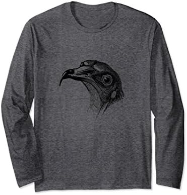 Unisex Griffon Vulture Print Long Sleeve Shirt Small Dark Heather